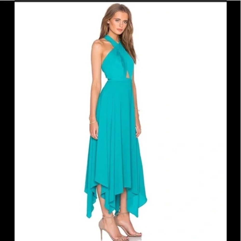 BCBG MaxAzria AnnMarie Cutout Teal Dress Size 12